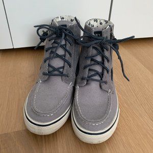 Sperry Hightop Boat Shoe- Womens 7.5- Gray/Blue